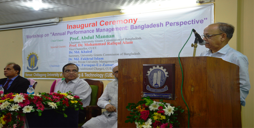 Honorable UGC Chairman inaugurated the workshop on ‘Annual Performance Management’ at CUET