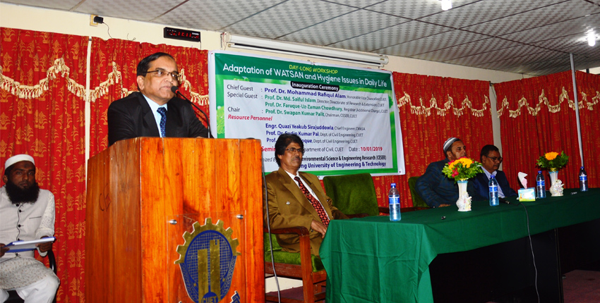 Workshop on Adaptation of WATSAN and Hygiene Issues held at CUET.