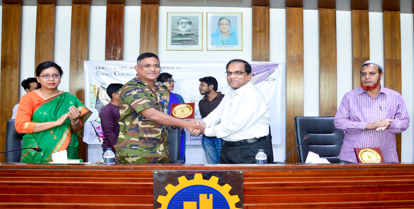 Certificate giving ceremony of ‘GIS and Its Application’ by CRHLSR held at CUET.