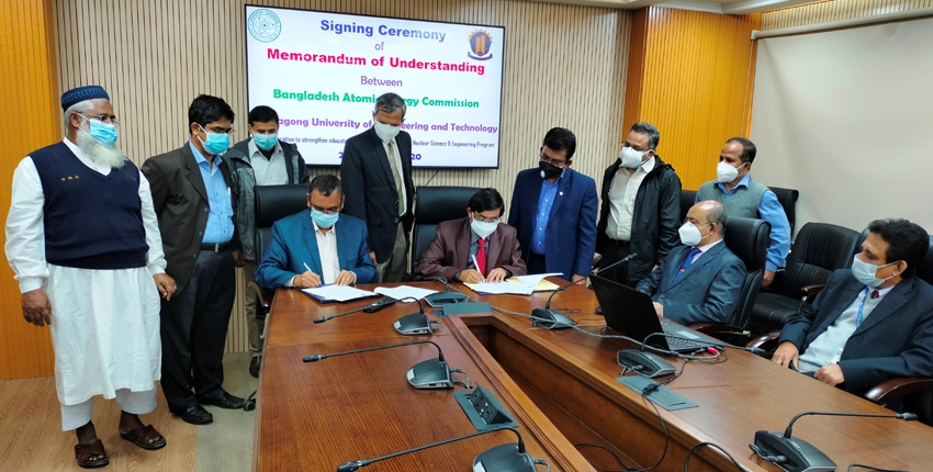 A MoU signed with CUET & Bangladesh Atomic Energy Commission at Dhaka.